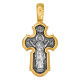 Распятие. Икона Божией Матери "Нерушимая Стена". Крест из серебра 925 пробы с позолотой и чернением