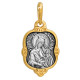 Икона Божией Матери "Утоли моя печали". Образок из серебра 925 пробы с позолотой и чернением