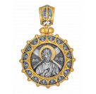 Образок "Апостол Андрей Первозванный" из серебра 925 пробы с позолотой и чернением