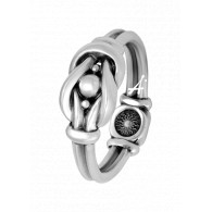 Православное кольцо "Узел любви" из серебра 925 пробы с чернением фото