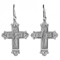 Крест "Владимирская Божия Матерь" из серебра 925 пробы фото
