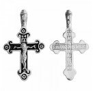 Крест с эмалью из серебра 925 пробы с родиевым покрытием
