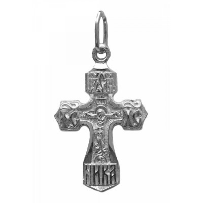 Крест из серебра 925 пробы с родиевым покрытием фото