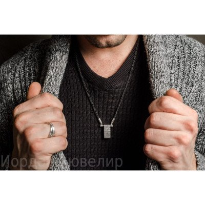 Кирпич Спиридона Тримифунтского. Мощевик-складень с молитвой из серебра 925 пробы с чернением фото