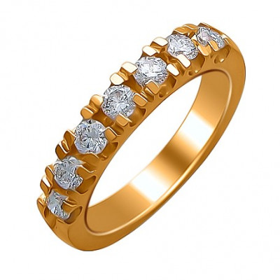 Кольцо с бриллиантами из красного золота 585 пробы фото