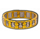 Православный мужской браслет "Святые Мужи" из серебра 925 пробы с золотым покрытием