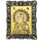 Икона Божией Матери Умягчение злых сердец (Семистрельная), дерево, серебро 925 пробы, 17,5х12,5 см