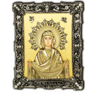 Икона Покров Пресвятой Богородицы, дерево, серебро 925 пробы, 17,5х12,5 см