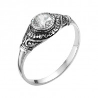 Охранное кольцо с молитвой "Спаси и Сохрани" из серебра 925 пробы с чернением фото