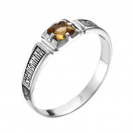 Охранное кольцо с молитвой "Господи, помилуй" из серебра 925 пробы с чернением фото