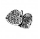 Подвеска "Сердце семьи" малое с бриллиантом из серебра 925 пробы