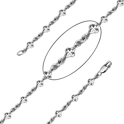 Литая цепь с узором из серебра 925 пробы, ширина 6,5 мм фото