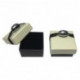 Футляр картонный с бусинкой под кольцо или серьги, Н-прорезь белый+черный (52х52х40мм)