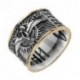 Охранное кольцо с молитвой "Царю небесный..." из серебра с красной позолотой