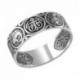 Кольцо с православными символами из серебра 925 пробы с чернением