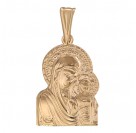 Нательная икона Божьей Матери "Казанская" из красного золота 585 пробы