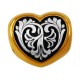 Бусина "Сердце" из серебра 925 пробы с позолотой