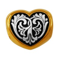 Бусина "Сердце" из серебра 925 пробы с позолотой фото