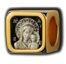 Бусина "Казанская Икона Божией Матери" с эмалью из серебра 925 пробы с позолотой