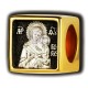 Тихвинская икона Божией Матери. Бусина с эмалью из серебра 925 пробы с позолотой