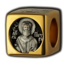Бусина "Апостол Петр" с эмалью из серебра 925 пробы с позолотой