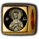 Икона Богоматери Радость всех радостей. Умиление Серафимо-Дивеевское. Бусина с эмалью из серебра 925 пробы с позолотой