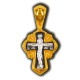 Распятие Христово. Архангел Михаил. Православный крест из серебра 925 пробы с позолотой