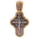 Распятие Христово. Владимирская икона Божией Матери. Православный крест из серебра 925 пробы с позолотой