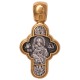 Распятие Христово. Владимирская икона Божией Матери. Православный крест из серебра 925 пробы с позолотой