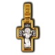 Распятие Христово. Преподобный Серафим Саровский. Православный крест из серебра 925 пробы с позолотой