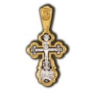 Распятие Христово. Валаамская икона Божией Матери. Православный крест из серебра 925 пробы с позолотой