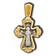 Валаамская икона Пресвятой Богородицы с предстоящими свв. Ксенией и Матроной. Крест из серебра 925 пробы с позолотой