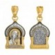 Казанская икона Божией Матери. Подвеска из серебра 925 пробы с желтой позолотой и чернением