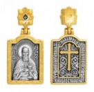 Св. праведный Иоанн Кронштадский. Подвеска из серебра 925 пробы с желтой позолотой и чернением