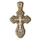 Распятие Христово. Хризма. Православный крест из серебра 925 пробы с позолотой