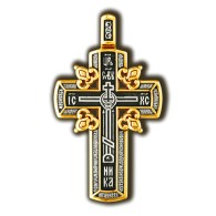 Голгофский крест. Православный крест из серебра 925 пробы с позолотой фото