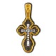 Распятие Христово. Молитва к Господу. Православный крест из серебра 925 пробы с позолотой