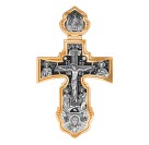 Крест "Морской" из серебра 925 пробы с позолотой