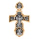 Крест "Морской" из серебра 925 пробы с позолотой