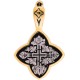 Лилии. Православный крест из серебра 925 пробы с позолотой