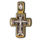 Распятие Христово. Деисус. Православный крест из серебра 925 пробы с позолотой
