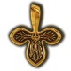 Трилистник. Православный крест из серебра 925 пробы с позолотой