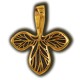 Трилистник. Православный крест из серебра 925 пробы с позолотой