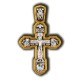 Распятие Христово с деисусом. Казанская икона Божией Матери. Православный крест из серебра 925 пробы с позолотой