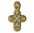 Процветший крест. Православный крест с эмалью из серебра 925 пробы с позолотой