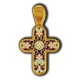 Процветший крест. Православный крест с эмалью из серебра 925 пробы с позолотой