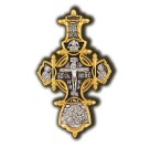 Распятие Христово. Икона Божией Матери Всецарица с предстоящими. Православный крест из серебра 925 пробы с позолотой