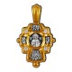 Господь Вседержитель. Табынская икона Пресвятой Богородицы. Православный крест с фианитами из серебра 925 пробы с позолотой