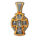 Господь Вседержитель. Деисус. Валаамская икона Божией Матери. Крест  из серебра 925 пробы с позолотой