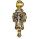 Распятие Христово. Святитель Николай. Православный крест с фианитами из серебра 925 пробы с позолотой
